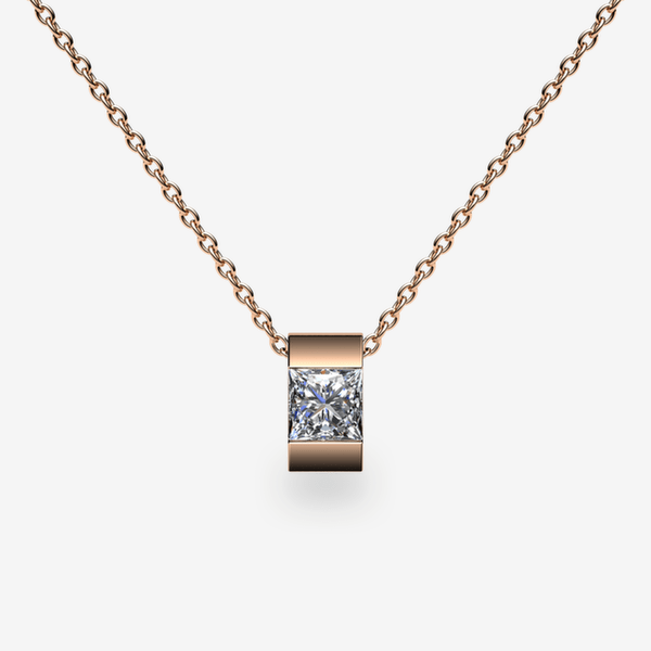 Zayane 18k Rose Gold Diamond bar set pendant