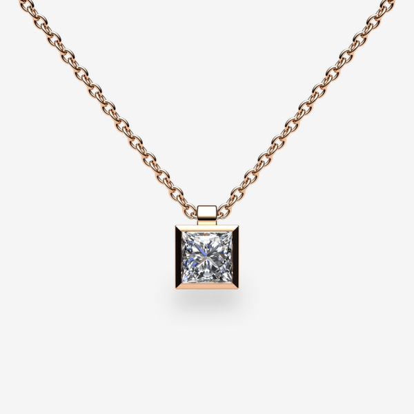 Venice 18k Rose Gold Diamond bezel set pendant