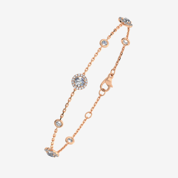 Grace 18k Rose Gold Diamond halo bracelet