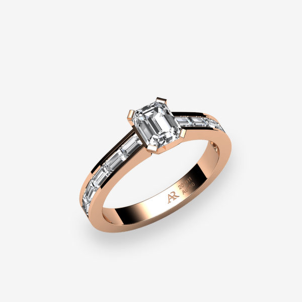 Rigel 18k Rose Gold Diamond solitaire ring