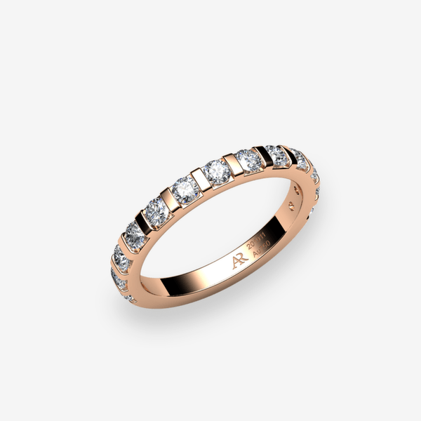 Zayane 18k Rose Gold Diamonds bar set wedding ring