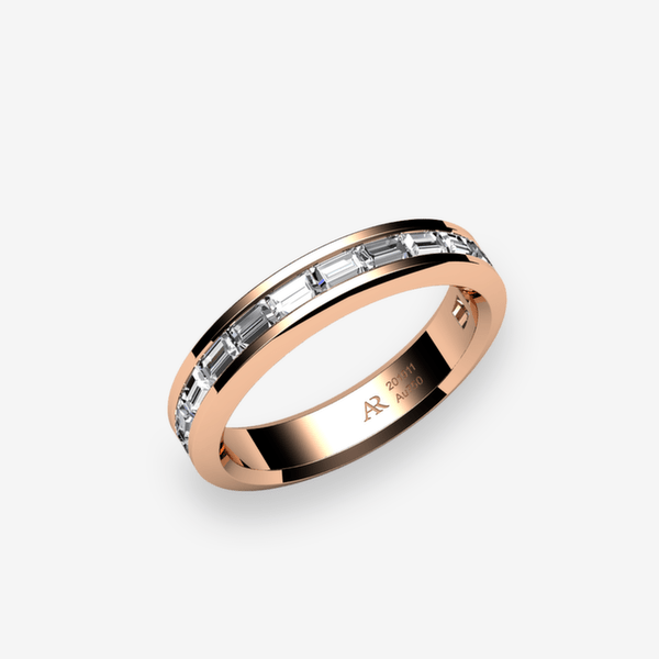 Belgravia 18k Rose Gold Diamonds channel set wedding ring