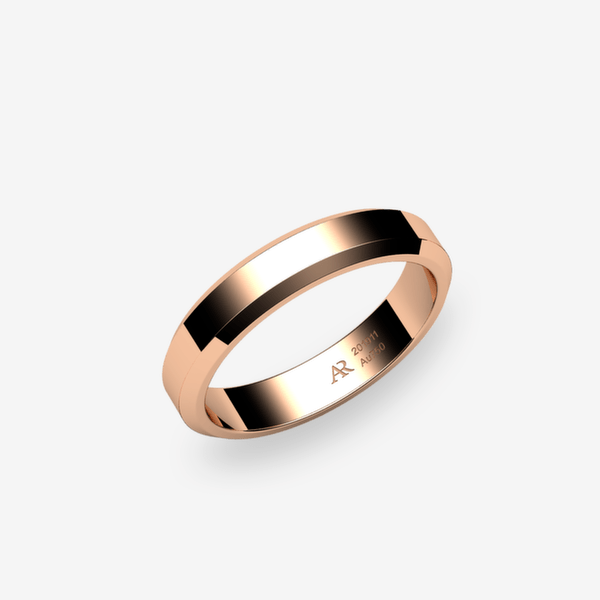 Tango 18k Rose Gold  flat style wedding ring