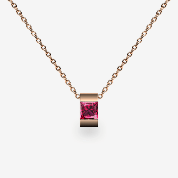 Zayane 18k Rose Gold Ruby bar set pendant