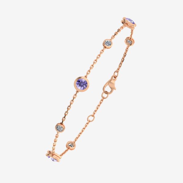 Venice 18k Rose Gold Tanzanites bracelet