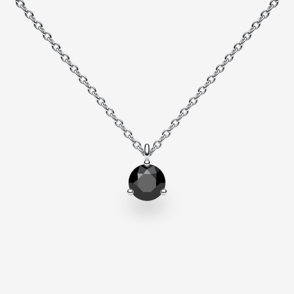 Bellatrix 18k Palladium White Gold Black Diamond prongs set pendant