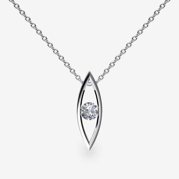 Orion 18k Palladium White Gold Diamond channel set pendant