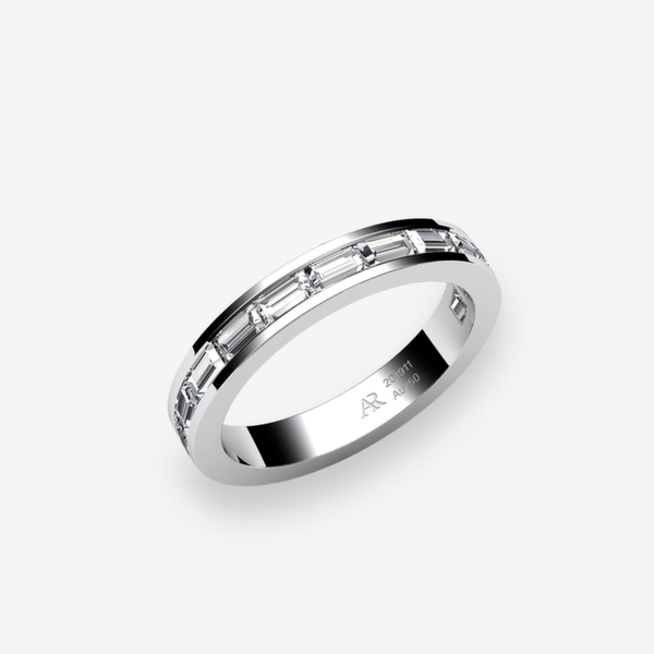 Venice 18k Palladium White Gold Diamonds channel set ring