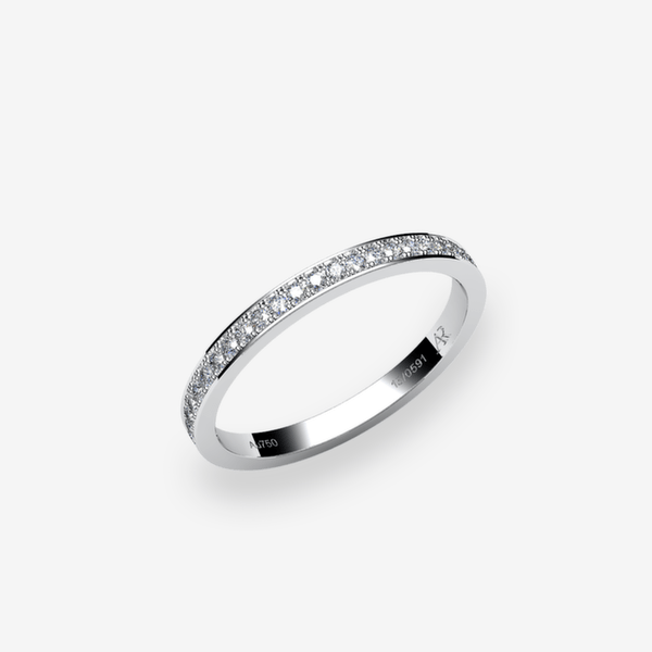 Venice 18k Palladium White Gold Diamonds pave set ring