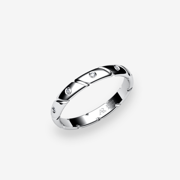 DNA 18k Palladium White Gold Diamonds wedding ring
