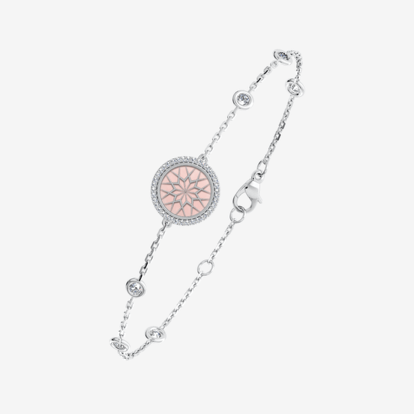 Secret Garden 18k Palladium White Gold Pink Opal bracelet