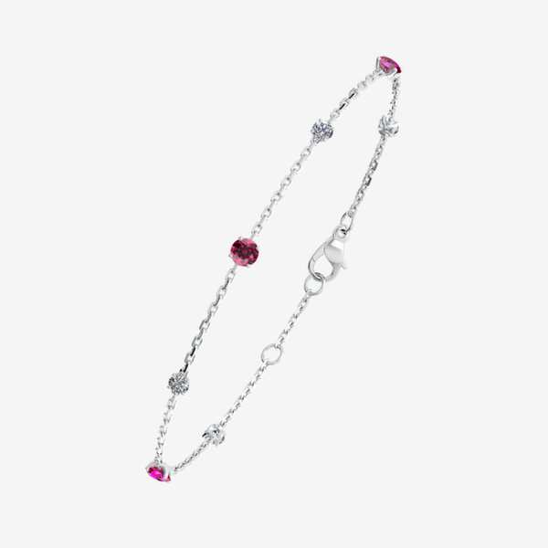 Stella 18k Palladium White Gold Rubies bracelet