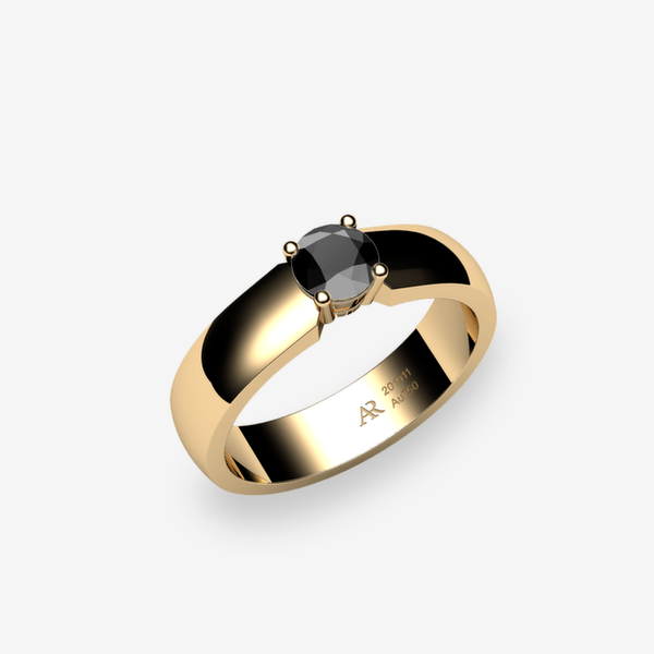 Galatea 18k Yellow Gold Black Diamond engagement ring
