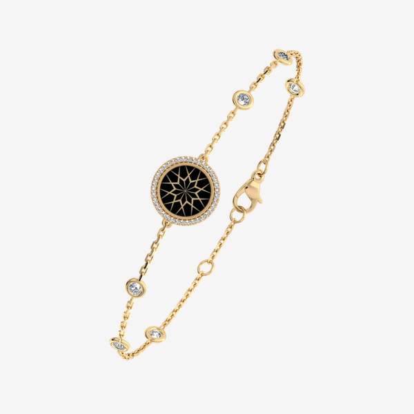 Secret Garden 18k Yellow Gold Black Jade bracelet