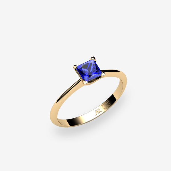 Rigel 18k Yellow Gold Blue Sapphire solitaire engagement ring