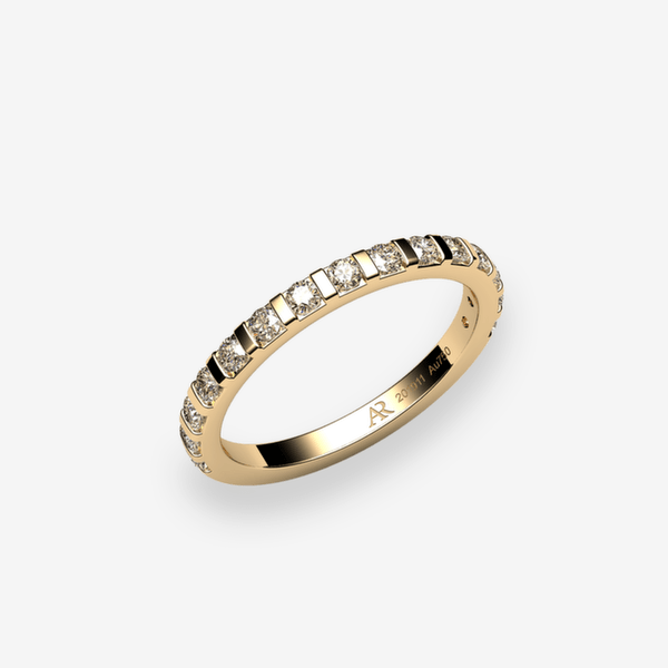 Zayane 18k Yellow Gold Brown Diamonds bar set ring