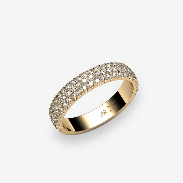 Grace 18k Yellow Gold Brown Diamonds pave ring
