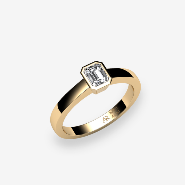 Venice 18k Yellow Gold Diamond bezel set engagement ring