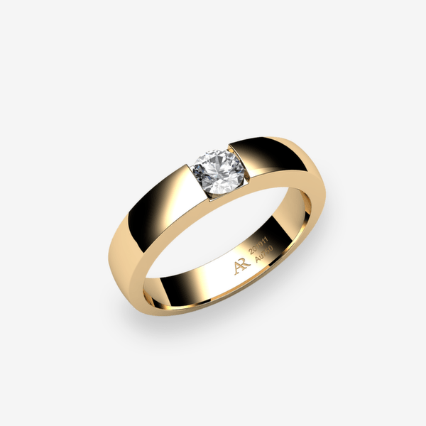 Zayane 18k Yellow Gold Diamond channel set engagement ring