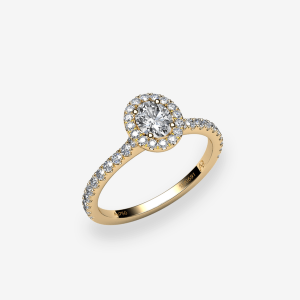 Grace 18k Yellow Gold Diamond halo engagement ring