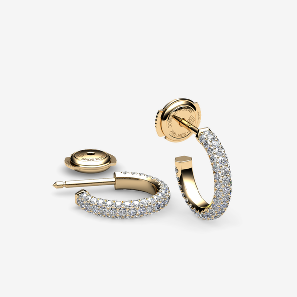 Belgravia 18k Yellow Gold Diamonds pave creole earrings