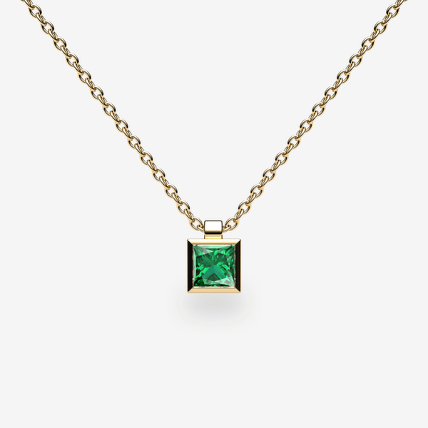 Venice 18k Yellow Gold Emerald bezel set pendant