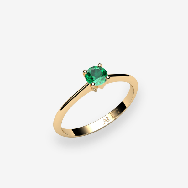 Betelgeuse 18k Yellow Gold Emerald solitaire ring