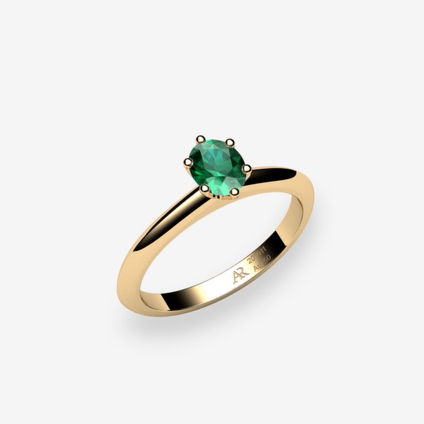 Stella 18k Yellow Gold Emerald solitaire ring