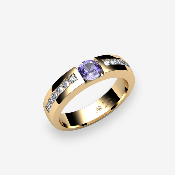 Zayane 18k Yellow Gold Tanzanite channel set ring