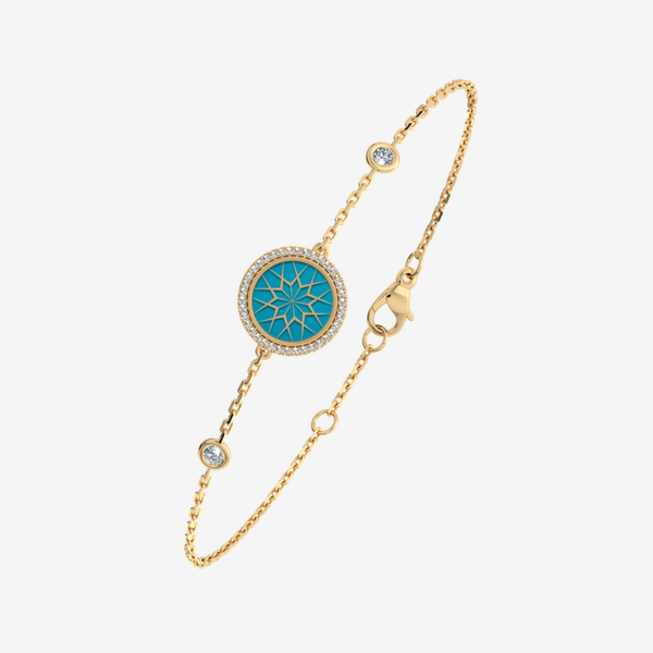 Secret Garden 18k Yellow Gold Turquoise bracelet