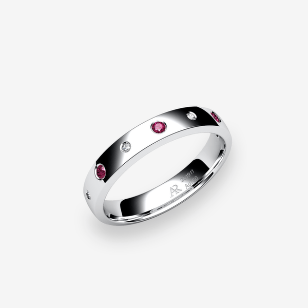 Rumba Alliance au profil bombé Rubis Platine 950‰