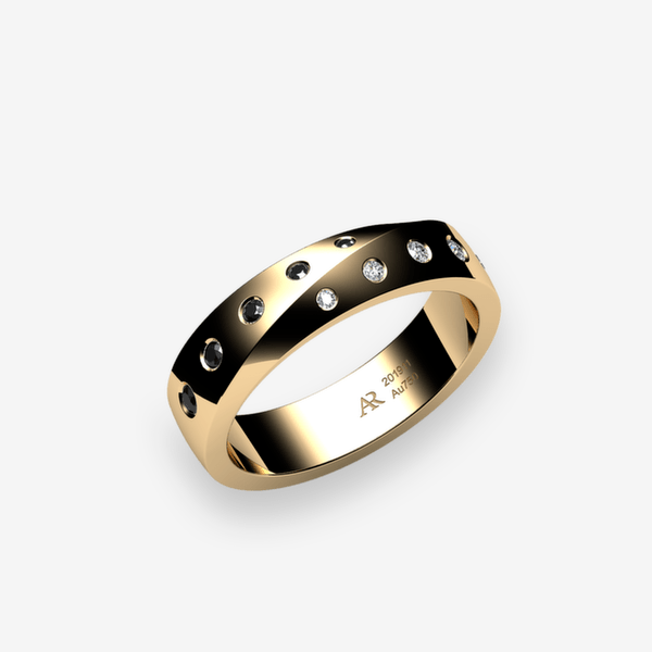 Fusion Alliance Diamants noirs Or jaune 18 carats