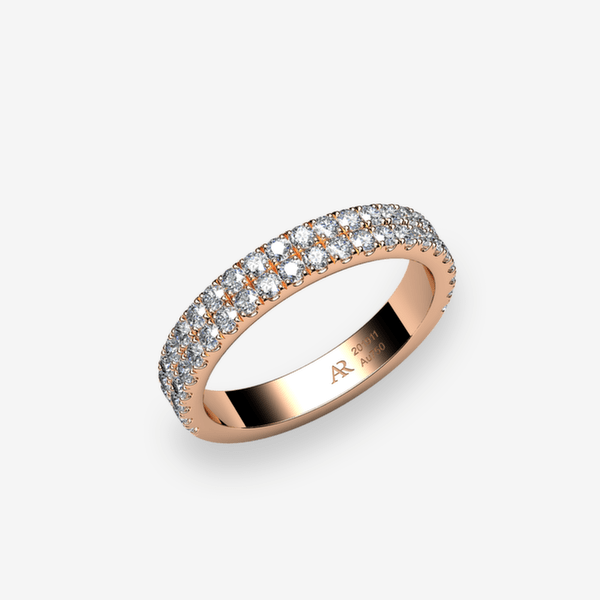 Grâce Alliance pavage Diamants Or rose 18 carats