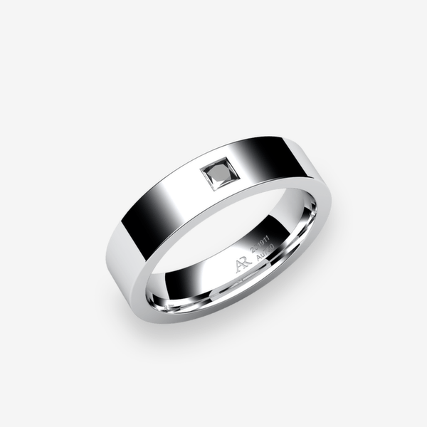 Tango Alliance ruban plat Diamant noir Platine 950‰