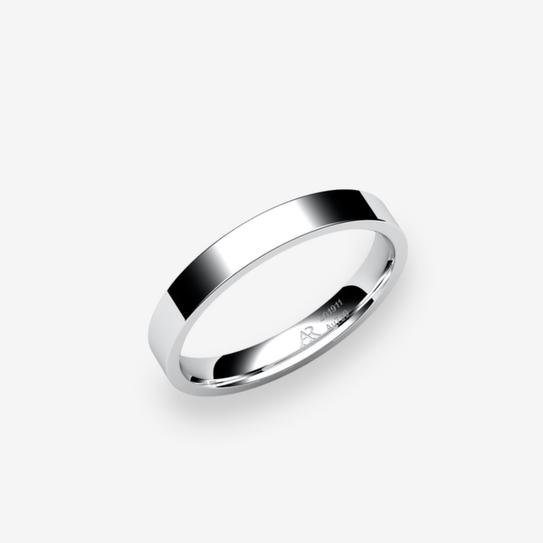 Tango Alliance ruban plat  Or blanc palladié 18 carats