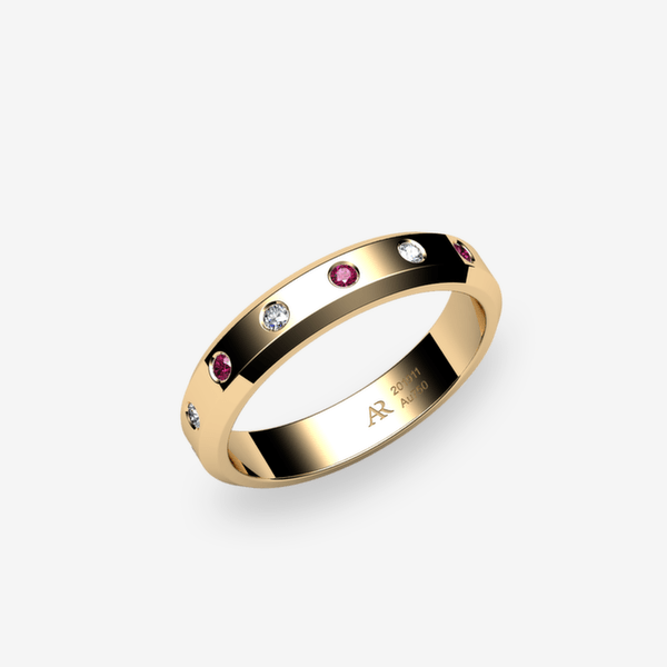 Tango Alliance ruban plat Rubis Or jaune 18 carats