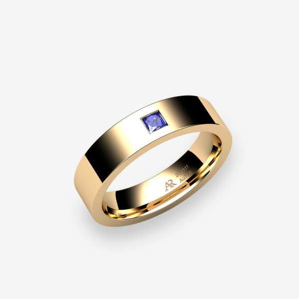 Tango Alliance ruban plat Saphir bleu Or jaune 18 carats