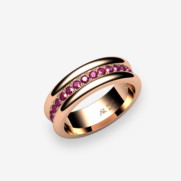 Florence Alliance Rubis Or rose 18 carats