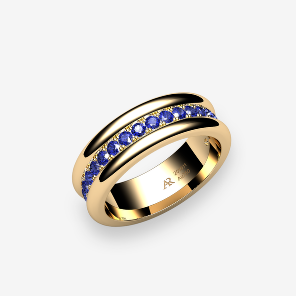 Florence Alliance Saphirs bleus Or jaune 18 carats