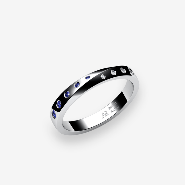 Fusion Alliance Saphirs bleus Platine 950‰