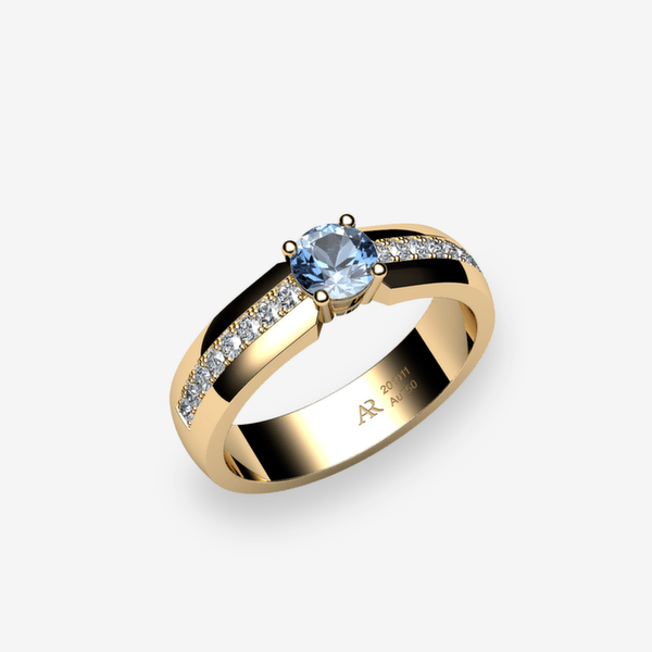 Galatée Bague Aigue-marine Or jaune 18 carats