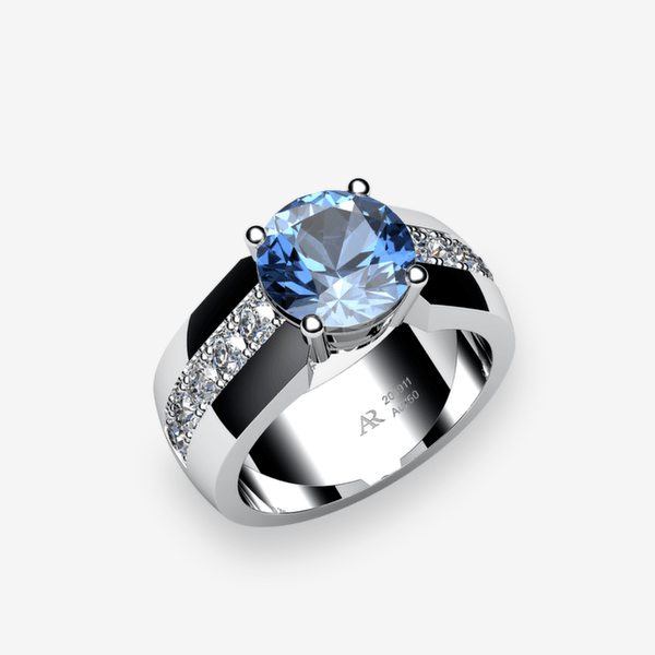Galatée Bague Aigue-marine Platine 950‰