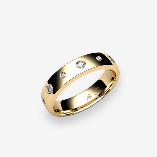 Rumba Bague au profil bombé Diamants Or jaune 18 carats