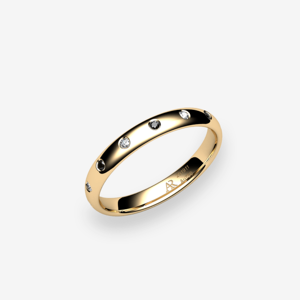 Samba Bague au profil ovale Diamants noirs Or jaune 18 carats