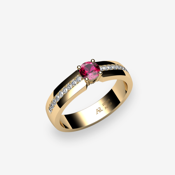 Galatée Bague de fiançailles Rubis Or jaune 18 carats