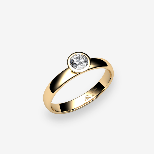 Melodie Bague de fiançailles serti clos Diamant Or jaune 18 carats