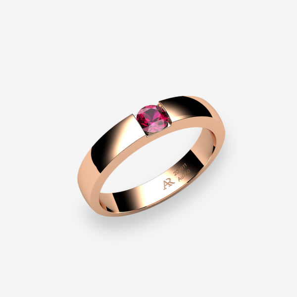 Zayane Bague de fiançailles serti rail Rubis Or rose 18 carats