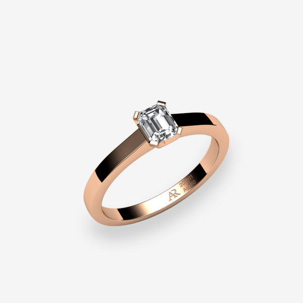 Rigel Bague de fiançailles solitaire Diamant Or rose 18 carats