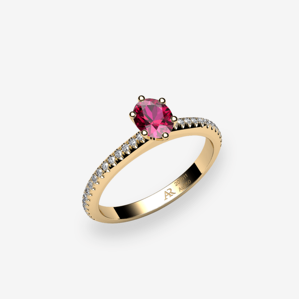 Stella Bague de fiançailles solitaire Rubis Or jaune 18 carats