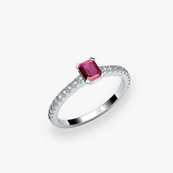 Rigel Bague de fiançailles solitaire Rubis Platine 950‰
